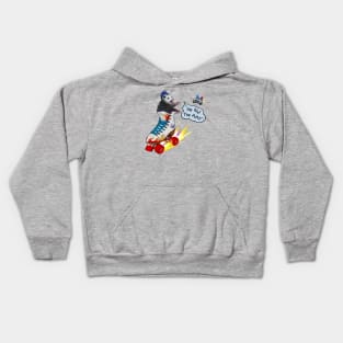 Rebellious Opossum With A Mohawk Running From Cops In A Skate - Oh No, The Po-Po! Kids Hoodie